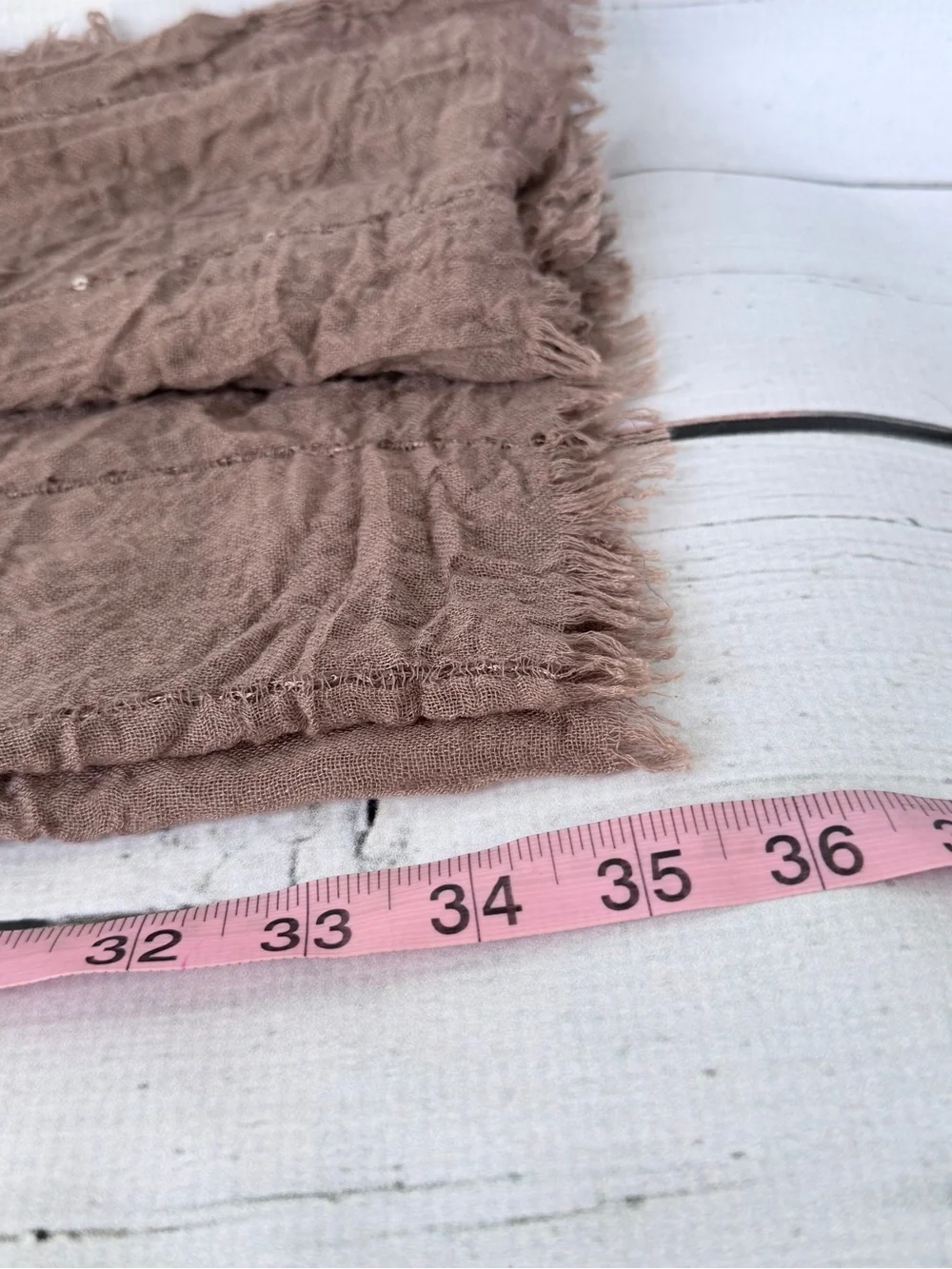 Lightweight Taupe Crinkled Scarf - Versatile Women's Wrap